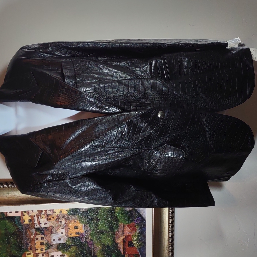 Vakko Black Leather Jacket Classic Design